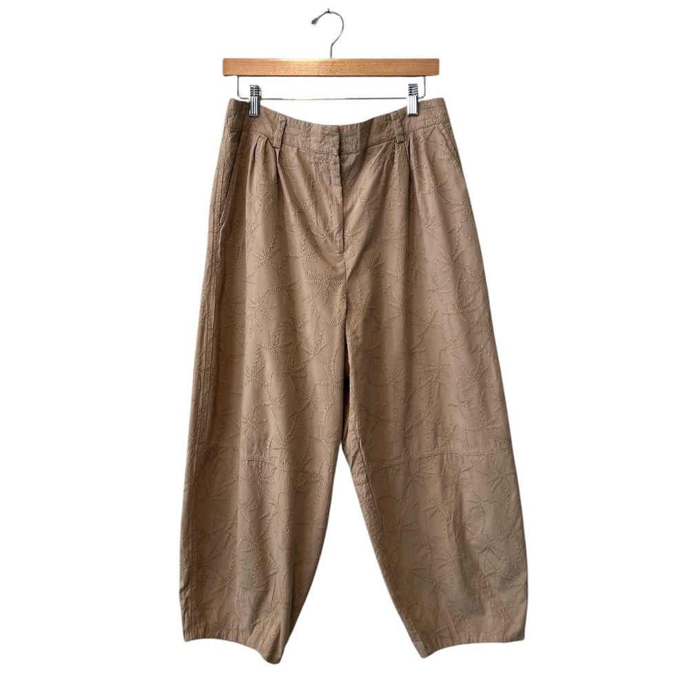 House of Harlow 1960 Barrel Leg Pants Khaki Embroidered Boho L
